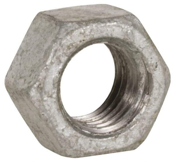 Value Collection - 7/8-9 UNC Steel Right Hand Heavy Hex Nut - 1-7/16" Across Flats, 55/64" High, Hot Dipped Galvanized Finish - USA Tool & Supply