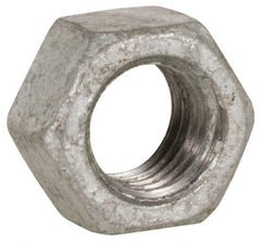 Value Collection - 1-3/4 - 5 UNC Steel Right Hand Heavy Hex Nut - 2-3/4" Across Flats, 1-23/32" High, Hot Dipped Galvanized Finish - USA Tool & Supply