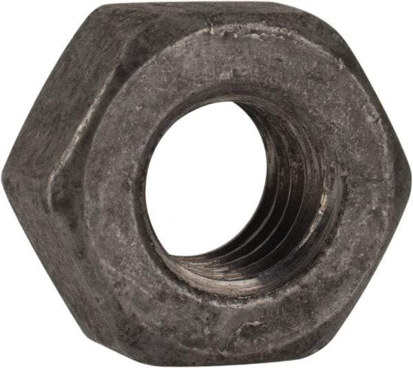 Value Collection - 5/16-18 UNC Steel Right Hand Heavy Hex Nut - 9/16" Across Flats, 19/64" High, Hot Dipped Galvanized Finish - USA Tool & Supply
