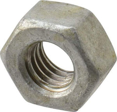 Value Collection - 3/8-16 UNC Steel Right Hand Heavy Hex Nut - 11/16" Across Flats, 23/64" High, Hot Dipped Galvanized Finish - USA Tool & Supply