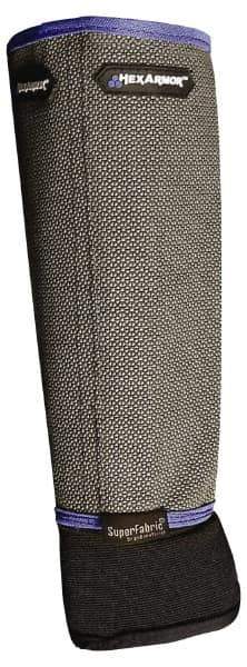 HexArmor - Size L, Gray/Black SuperFabric Cut & Puncture Resistant Sleeve - 9" Long Sleeve, Cut Resistance Level 5, Made with Thumb Hole - USA Tool & Supply