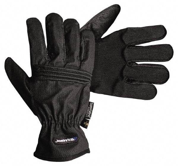 HexArmor - Size S (7), ANSI Cut Lvl A9, Puncture Lvl 3, Abrasion Lvl 5, Silicone Rubber Coated Cut & Puncture Resistant Gloves - 10.25" Long, Fully Coated Coated, SuperFabric Lining, Black, Paired - USA Tool & Supply