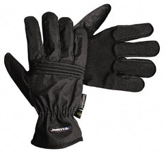 HexArmor - Size M (8), ANSI Cut Lvl A9, Puncture Lvl 3, Abrasion Lvl 5, Silicone Rubber Coated Cut & Puncture Resistant Gloves - 10.5" Long, Fully Coated Coated, SuperFabric Lining, Black, Paired - USA Tool & Supply