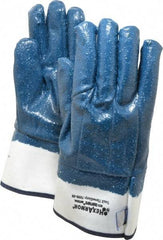 HexArmor - Size M (8), ANSI Cut Lvl A9, Puncture Lvl 5, Nitrile Coated Cut & Puncture Resistant Gloves - 9.5" Long, Fully Coated Coated, SuperFabric Lining, Safety Cuff, Blue, Paired - USA Tool & Supply