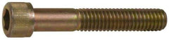 Made in USA - #8-32 UNC Hex Socket Drive, Socket Cap Screw - Grade 4037 Alloy Steel, Yellow Cadmium-Plated Finish, Partially Threaded, 1-1/4" Length Under Head - USA Tool & Supply