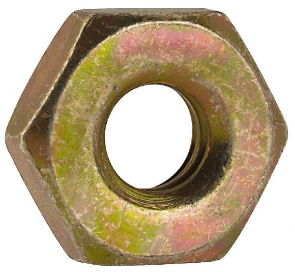 Made in USA - #10-24 UN Steel Right Hand Machine Screw Hex Nut - 3/8" Across Flats, 0.13" High, Cadmium-Plated Finish - USA Tool & Supply