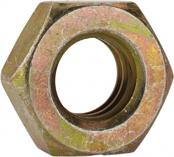 Made in USA - 3/8-16 UN Steel Right Hand Machine Screw Hex Nut - 5/8" Across Flats, 0.257" High, Cadmium-Plated Finish - USA Tool & Supply