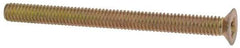 Made in USA - #4-48 UNF, 1-3/8" OAL Phillips Drive Machine Screw - Flat Head, Grade 3 Steel, Yellow Cadmium-Plated Finish, Without Washer - USA Tool & Supply