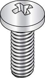 Made in USA - #2-56 UNC, 5/8" Length Under Head Phillips Drive Machine Screw - Pan Head, Grade 3 Steel, Yellow Cadmium-Plated Finish, Without Washer - USA Tool & Supply