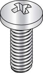 Made in USA - #10-24 UNC, 5/16" Length Under Head Phillips Drive Machine Screw - Pan Head, Grade 3 Steel, Yellow Cadmium-Plated Finish, Without Washer - USA Tool & Supply