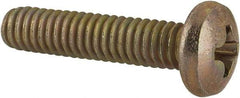 Made in USA - #8-32 UNC, 3/4" Length Under Head Phillips Drive Machine Screw - Pan Head, Grade 3 Steel, Yellow Cadmium-Plated Finish, Without Washer - USA Tool & Supply