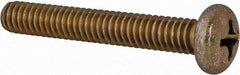 Made in USA - 1/4-20 UNC, 1-3/4" Length Under Head Phillips Drive Machine Screw - Pan Head, Grade 3 Steel, Yellow Cadmium-Plated Finish, Without Washer - USA Tool & Supply
