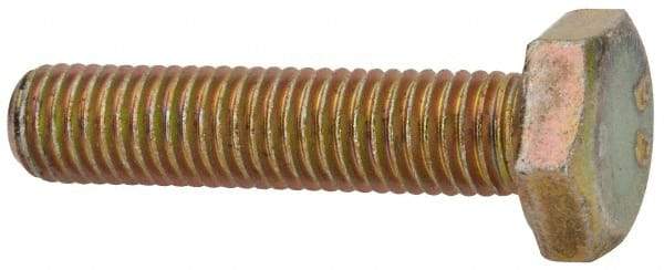 Made in North America - 1/4-28 UNF, 1-1/8" Length Under Head Hex Head Cap Screw - Grade 8 Alloy Steel, Zinc-Plated Finish, 7/16" Hex - USA Tool & Supply