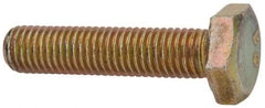 Made in North America - 1/4-28 UNF, 1-1/8" Length Under Head Hex Head Cap Screw - Grade 8 Alloy Steel, Zinc-Plated Finish, 7/16" Hex - USA Tool & Supply