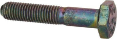 Made in North America - 1/4-28 UNF, 1-3/8" Length Under Head Hex Head Cap Screw - Grade 8 Alloy Steel, Zinc-Plated Finish, 7/16" Hex - USA Tool & Supply
