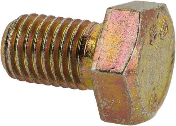 Made in North America - 5/16-24 UNF, 1/2" Length Under Head Hex Head Cap Screw - Grade 8 Alloy Steel, Zinc-Plated Finish, 1/2" Hex - USA Tool & Supply