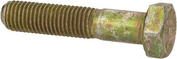 Made in North America - 5/16-24 UNF, 1-1/2" Length Under Head Hex Head Cap Screw - Grade 8 Alloy Steel, Zinc-Plated Finish, 1/2" Hex - USA Tool & Supply