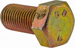 Made in North America - 3/8-24 UNF, 3/4" Length Under Head Hex Head Cap Screw - Grade 8 Alloy Steel, Zinc-Plated Finish, 9/16" Hex - USA Tool & Supply