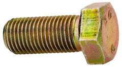 Made in North America - 3/8-24 UNF, 7/8" Length Under Head Hex Head Cap Screw - Grade 8 Alloy Steel, Zinc-Plated Finish, 9/16" Hex - USA Tool & Supply