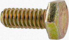 Made in North America - 1/4-20 UNC, 5/8" Length Under Head Hex Head Cap Screw - Grade 8 Alloy Steel, Zinc-Plated Finish, 7/16" Hex - USA Tool & Supply