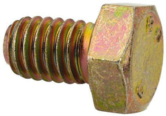 Made in North America - 5/16-18 UNC, 1/2" Length Under Head Hex Head Cap Screw - Grade 8 Alloy Steel, Zinc-Plated Finish, 1/2" Hex - USA Tool & Supply