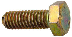 Made in North America - 5/16-18 UNC, 7/8" Length Under Head Hex Head Cap Screw - Grade 8 Alloy Steel, Zinc-Plated Finish, 1/2" Hex - USA Tool & Supply