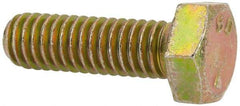 Made in North America - 5/16-18 UNC, 1" Length Under Head Hex Head Cap Screw - Grade 8 Alloy Steel, Zinc-Plated Finish, 1/2" Hex - USA Tool & Supply