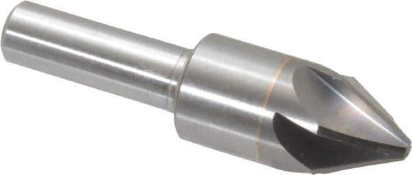 M.A. Ford - 5/8" Head Diam, 3/8" Shank Diam, 6 Flute 60° Solid Carbide Countersink - Bright Finish, 2-3/8" OAL, 0.18" Nose Diam, Single End, Straight Shank, Right Hand Cut - USA Tool & Supply