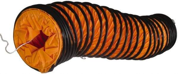 Maxess Climate Control Technologies - 8" ID, 16.4' Long, PVC Blower & Duct Hose - Orange, 9.1" Bend Radius, 5 to 122°F, Flame Retarding - USA Tool & Supply