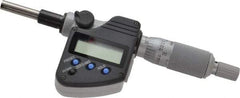 Mitutoyo - 0 to 25.4mm Range, 6.35mm Spindle Diameter, 156.5mm OAL, Flat Spindle Electronic Micrometer Head - 0.00005" Resolution, 0.0001" Accuracy, Carbide Measuring Face, Data Output - USA Tool & Supply