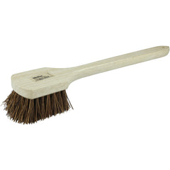 20″ Utility Scrub Brush, Palmyra Fill, Long Handle, Wood Block - USA Tool & Supply