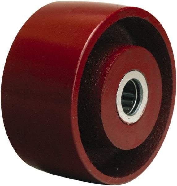 Hamilton - 4 Inch Diameter x 2 Inch Wide, Cast Iron Caster Wheel - 1,000 Lb. Capacity, 2-1/4 Inch Hub Length, 1/2 Inch Axle Diameter, Straight Roller Bearing - USA Tool & Supply