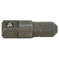 Hex to Square 1/4″ Socket Bit Adapter 1/4″ Drive 1/4″ Bit 25 mm Overall Length - USA Tool & Supply