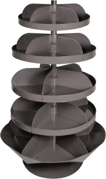 Durham - 2,650 Lb Capacity, 22" Deep x 65-3/4" High, Rotating Bin Rack - 1 Side, Gray Steel Bins - USA Tool & Supply