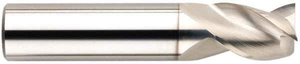 SGS - 3/4", 3 Flute, Single End, Solid Carbide, 0.12" Corner Radius End Mill - 4" OAL, 38° Helix, Right Hand Flute, 1-5/8" LOC, Right Hand Cut - USA Tool & Supply
