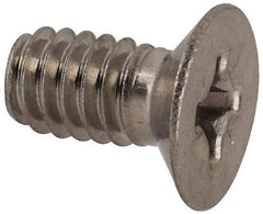 Made in USA - 1/4-20 UNC, 1/2" OAL Phillips Drive Machine Screw - Flat Head, Grade 18-8 Stainless Steel, Passivated Finish, Without Washer - USA Tool & Supply