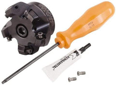 Kennametal - 5 Inserts, 2.517" Cutter Diam, 0.065" Max Depth of Cut, Indexable High-Feed Face Mill - 3/4" Arbor Hole Diam, 1.575" High, KSHR Toolholder, HNGJ 0905.. Inserts, Series Dodeka Mini High-Feed - USA Tool & Supply