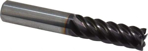 Guhring - 3/8", 1" LOC, 3/8" Shank Diam, 2-1/2" OAL, 6 Flute, Solid Carbide Square End Mill - Single End, FIREX Finish, Spiral Flute, 44/45/46° Helix, Centercutting, Right Hand Cut, Right Hand Flute, Series 3115 - USA Tool & Supply