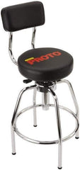 Proto - 14 Inch Wide x 3 Inch Deep x 44 Inch High, Circular Base, Heavy Duty Shop Stool - Vinyl Seat, Metal and Black - USA Tool & Supply