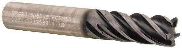 Kennametal - 3/8", 5 Flute, Solid Carbide, 0.03" Corner Radius End Mill - 2-1/2" OAL, 7/8" LOC - USA Tool & Supply