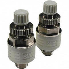 SMC PNEUMATICS - Speed & Flow Control Valves Valve Type: Metering Valve with Silencer Male Thread Size: 10-32 UNF - USA Tool & Supply