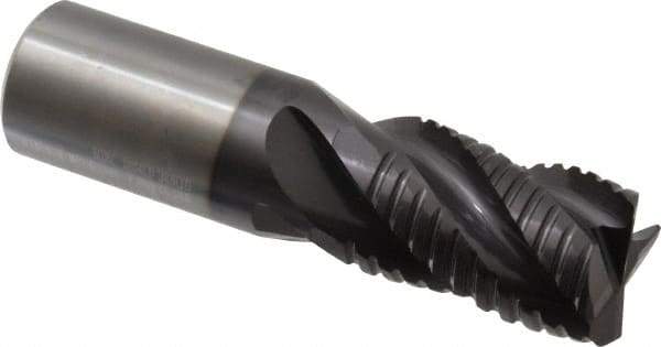 Guhring - 1" Diam, Coarse Pitch, 1-1/2" LOC, 4 Flute Solid Carbide Roughing Square End Mill - Nano-A Finish, 4" OAL, 1" Shank Diam, Single End, Centercutting - USA Tool & Supply