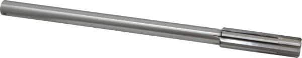 Made in USA - 9/16" Carbide-Tipped 6 Flute Chucking Reamer - Straight Flute, 7/16" Straight Shank, 2" Flute Length, 8" OAL - USA Tool & Supply
