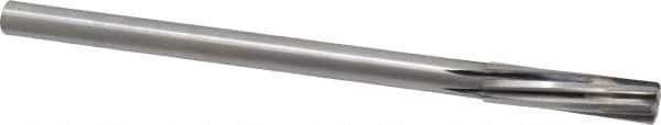 Made in USA - 1/2" Carbide-Tipped 6 Flute Chucking Reamer - Spiral Flute, 7/16" Straight Shank, 2" Flute Length, 8" OAL - USA Tool & Supply