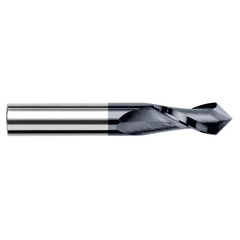 0.0625″ (1/16″) Cutter Diameter × 0.1870″ (3/16″) Length of Cut × 90° included Carbide Drill/End Mill, 2 Flutes, AlTiN Coated - Exact Industrial Supply