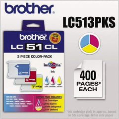 Brother - Cyan, Magenta & Yellow Ink Cartridge - Use with Brother DCP-130C, 330C, 350C, intelliFAX-1860C, 1960C, 2480C, 2580C, MFC-230C, 240C, 440CN, 465CN, 665CW, 685CW, 845CW, 885CW, 3360C - USA Tool & Supply