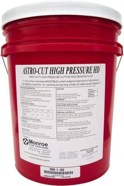 Monroe Fluid Technology - 5 Gal Pail Cutting & Grinding Fluid - Semisynthetic - USA Tool & Supply