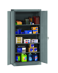 36"W x 24"D x 72"H Storage Cabinet Welded Set Up w/Raised Bottom, 4 Adj Shelves, and built in Shelf Tabs - USA Tool & Supply