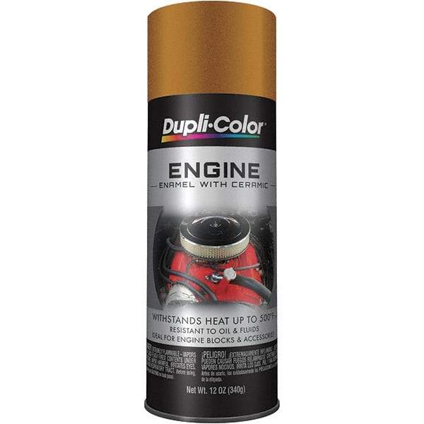 Krylon - 12 oz Universal Gold Automotive Heat Resistant Paint - High Gloss Finish, Comes in Aerosol Can - USA Tool & Supply