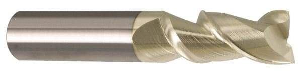 Accupro - 1", 1-1/4" LOC, 1" Shank Diam, 4" OAL, 2 Flute, Solid Carbide Square End Mill - Single End, ZrN Finish, Spiral Flute, Variable° Helix, Centercutting, Right Hand Cut, Right Hand Flute - USA Tool & Supply